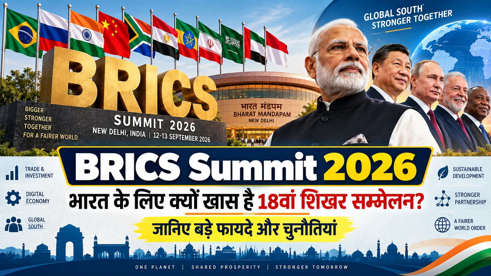 BRICS Summit 2026: भारत की बढ़ती रणनीतिक भूमिका, व्यापार, AI और डिजिटल अर्थव्यवस्था पर केंद्रित संपादकीय विश्लेषण