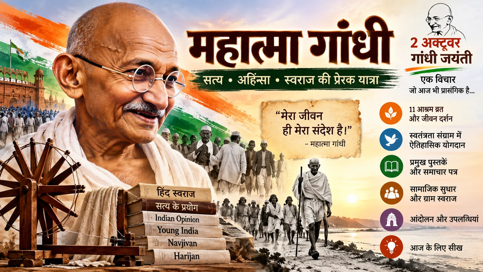 महात्मा गांधी 2 अक्टूबर गांधी जयंती